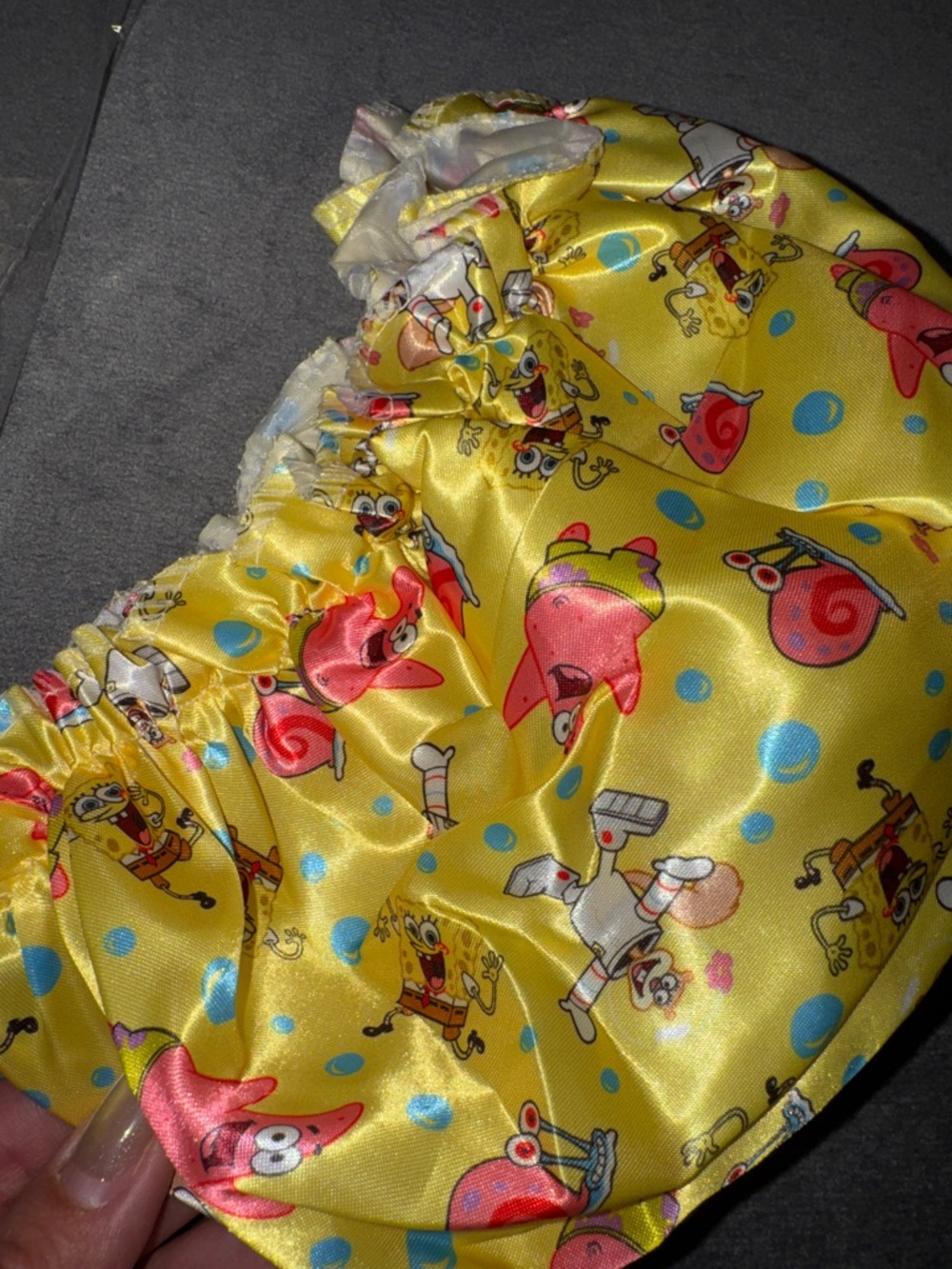 SpongeBob SquarePants- NWT Patterned Satin Shower Cap/Bonnet - Picture 6 of 11